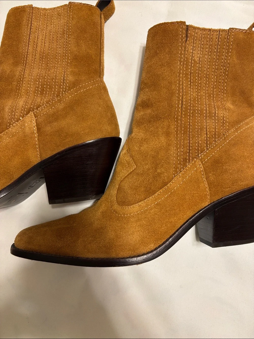 Tory Burch Suede Ankle Boots in Camel Brown